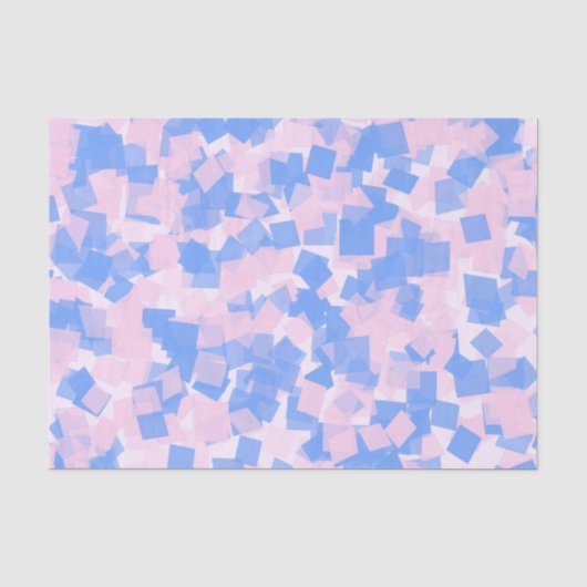 Papier Mousseline Confetti rose et bleu (Recto)