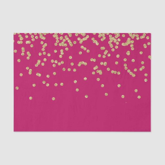 Papier Mousseline Confetti rose et or chaud (Recto)