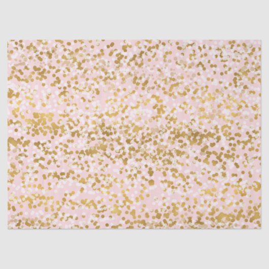 Papier Mousseline Confetti rose or (Recto)