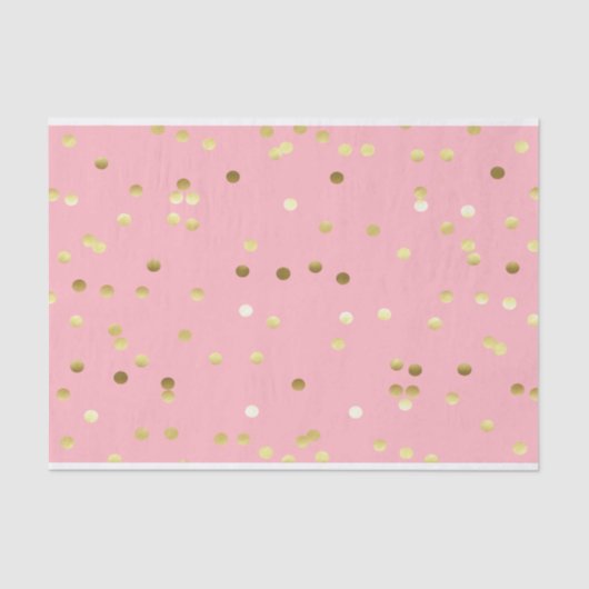 Papier Mousseline Confettis chics de feuille d'or rose-clair (Recto)
