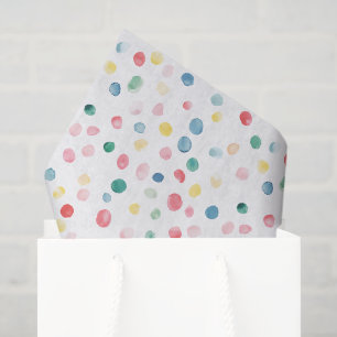Papier Mousseline Confettis de points colorés Anniversaire
