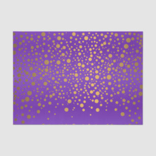 Papier Mousseline Confettis pourpres et métalliques d'or