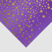 Papier Mousseline Confettis pourpres et métalliques d'or (Détail)