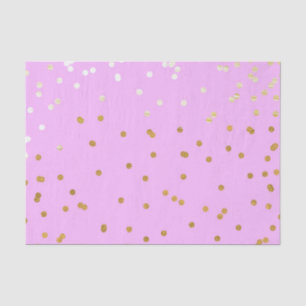 Papier Mousseline Confettis roses et dorés Points de glamour moderne