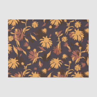 Papier Mousseline Confleurs modernes élégants Jaune Orange gris fonc