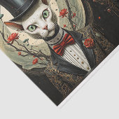 Papier Mousseline Connexion Alien - Couple de chats avec chapeau sup (Détail)