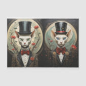 Papier Mousseline Connexion Alien - Couple de chats avec chapeau sup (Recto)