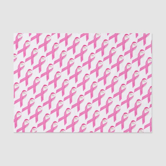 Papier Mousseline Conscience rose de cancer du sein de ruban (Recto)