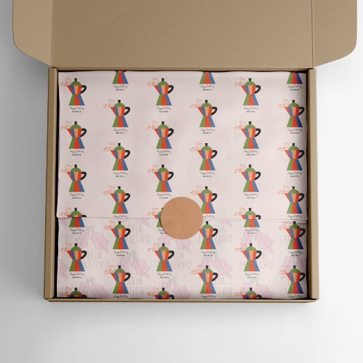 Papier Mousseline Conserver le calme et boire du café Citation café