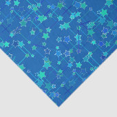 Papier Mousseline Constellation Abstraite d'étoiles, Bleu de Cobalt (Détail)