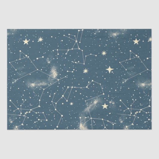 Papier Mousseline Constellation céleste - Nuit étoilée (2) (Recto)