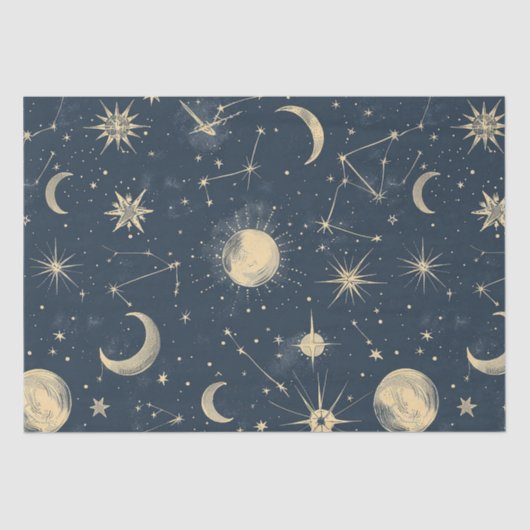 Papier Mousseline Constellation céleste - Nuit étoilée (3) (Recto)