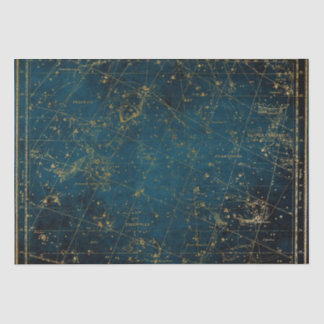 Papier Mousseline constellation de carte étoile céleste galaxie doré