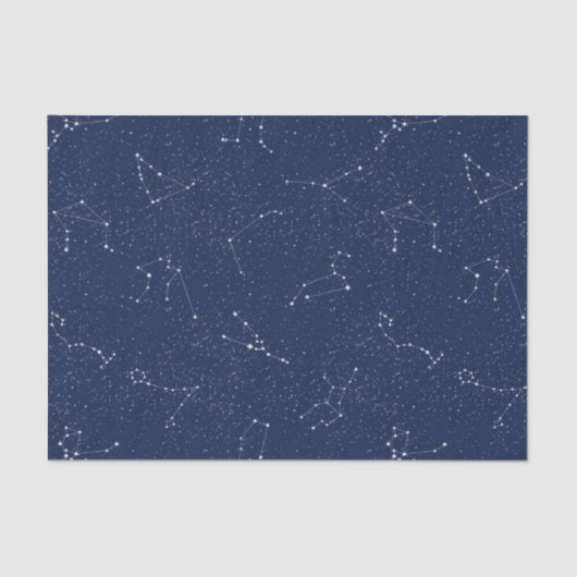 Papier Mousseline Constellations de zodiaque avec un ciel étoilé (Recto)