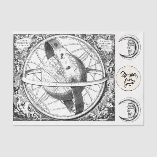 Papier Mousseline Constellations Zodiac 22 Papier blanc noir (Recto)