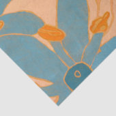Papier Mousseline Contemporary Leaf Design in Peach (Détail)