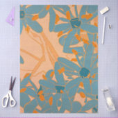 Papier Mousseline Contemporary Leaf Design in Peach (Artisanat)