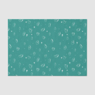 Papier Mousseline Contour de cristal mystique turquoise