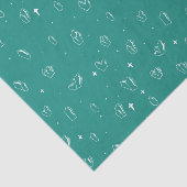 Papier Mousseline Contour de cristal mystique turquoise (Détail)