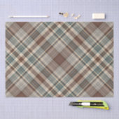 Papier Mousseline Contrôle de tartan de brun bleu (Artisanat)