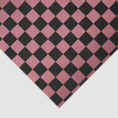 Papier Mousseline Contrôles roses et noirs poussiéreux foncés (Détail)