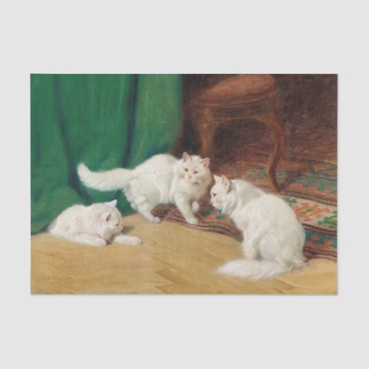 Papier Mousseline Conversation entre chats par Arthur Heyer (Recto)