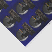 Papier Mousseline Conversation Noir Chanukah avec Menorah (Détail)