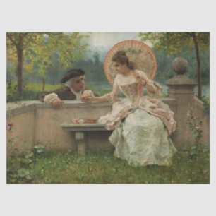 Papier Mousseline Conversation romantique dans le parc