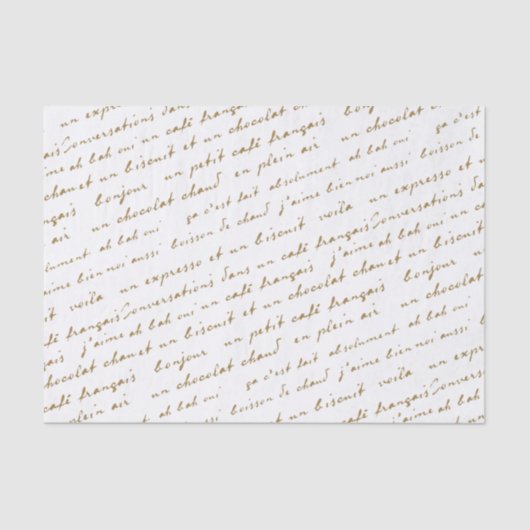 Papier Mousseline Conversations Café Français Mots or et expressions (Recto)