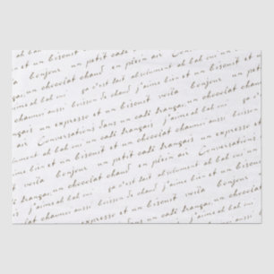 Papier Mousseline Conversations Café Français Sepia Mots et Phrases