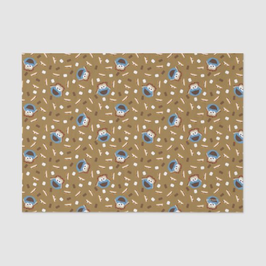 Papier Mousseline Cookie Monster S'mores Motif (Recto)