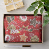 Papier Mousseline Cookies de Noël et flocons de neige en rouge (Cadeau)