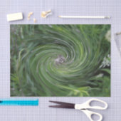 Papier Mousseline Cool Abstrait Retro Chartreuse Green Floral Swirl (Artisanat)