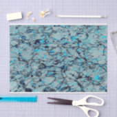 Papier Mousseline Cool, art numérique moderne d'aquarelle bleue (Artisanat)