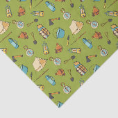 Papier Mousseline cool camping carrelé motif fête (Détail)