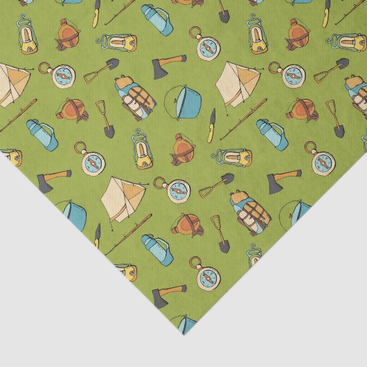 Papier Mousseline cool camping carrelé motif fête (Détail)