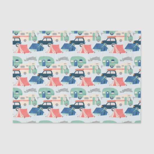 Papier Mousseline cool carrelage camping motif (Recto)