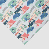 Papier Mousseline cool carrelage camping motif (Détail)