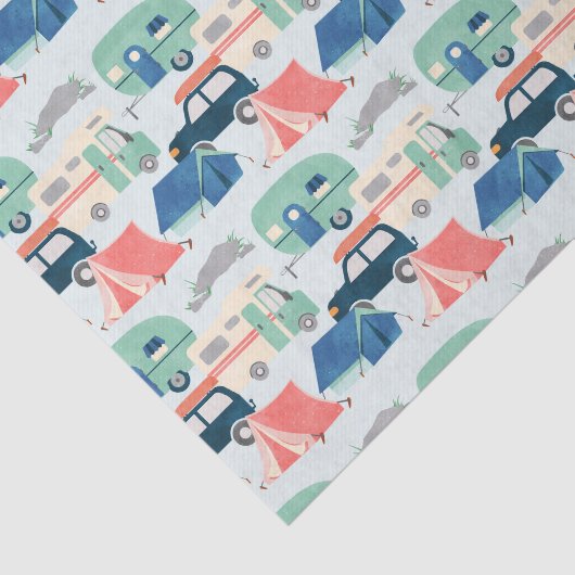 Papier Mousseline cool carrelage camping motif (Détail)