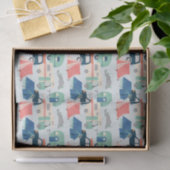 Papier Mousseline cool carrelage camping motif (Cadeau)