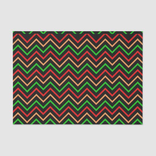 Papier Mousseline Cool Chevron Pattern on Black (Recto)