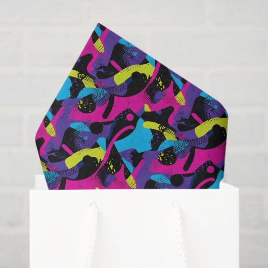 Papier Mousseline Cool comic graffiti tiled pattern (Sac cadeau)