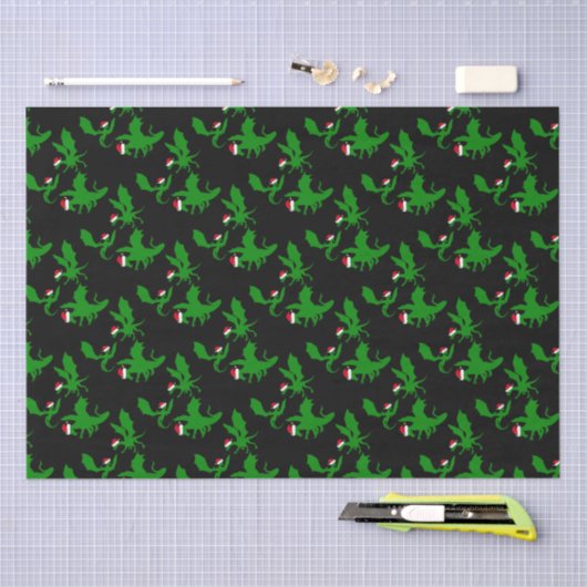 Papier Mousseline Cool Dragon Noir Vert Noir (Artisanat)