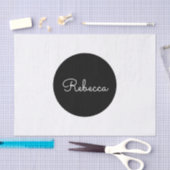Papier Mousseline Cool Editable White Script Design rétro-moderne (Artisanat)