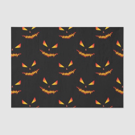 Papier Mousseline Cool effrayant Jack O'Lantern visage motif d'Hallo (Recto)