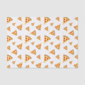 Papier Mousseline Cool et amusante pizza tranches motif sur blanc (Recto)