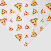 Papier Mousseline Cool et amusante pizza tranches motif sur blanc (Détail)