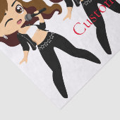 Papier Mousseline Cool fille chante Karaoke Thunder_Cove (Détail)