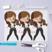 Papier Mousseline Cool fille chante Karaoke Thunder_Cove (Artisanat)