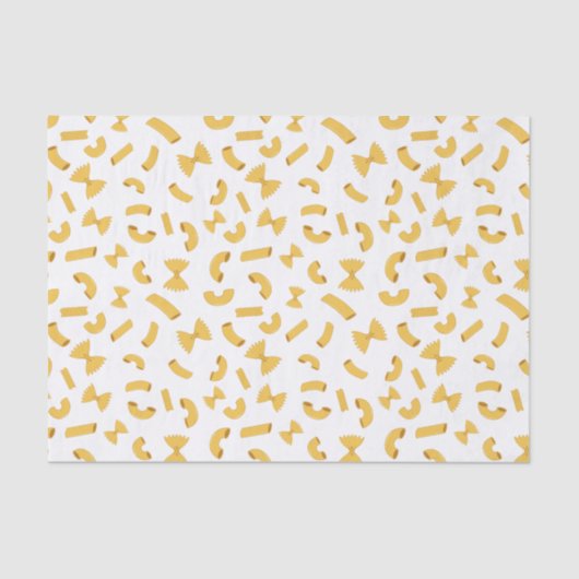 Papier Mousseline Cool fun pasta macaroni pattern on white (Recto)